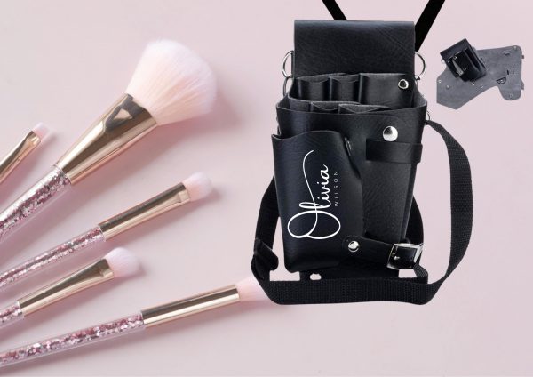 💼 Personalised Hairdressing Tool Belt – PU Leather Scissor Pouch with Adjustable Strap | Custom Name or Logo | The Perfect Christmas Gift for Barbers, Stylists & MUAs