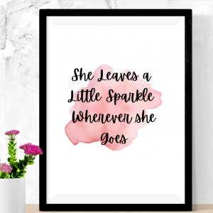 ✨ She Leaves a Little Sparkle Wherever She Goes – Digital Print | Inspirational Wall Art for Bedroom, Beauty Room, or Office